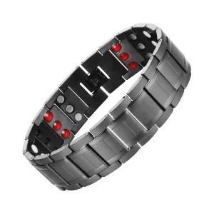 Titanium Extra Wide And Long Black Magnetic Bracelet