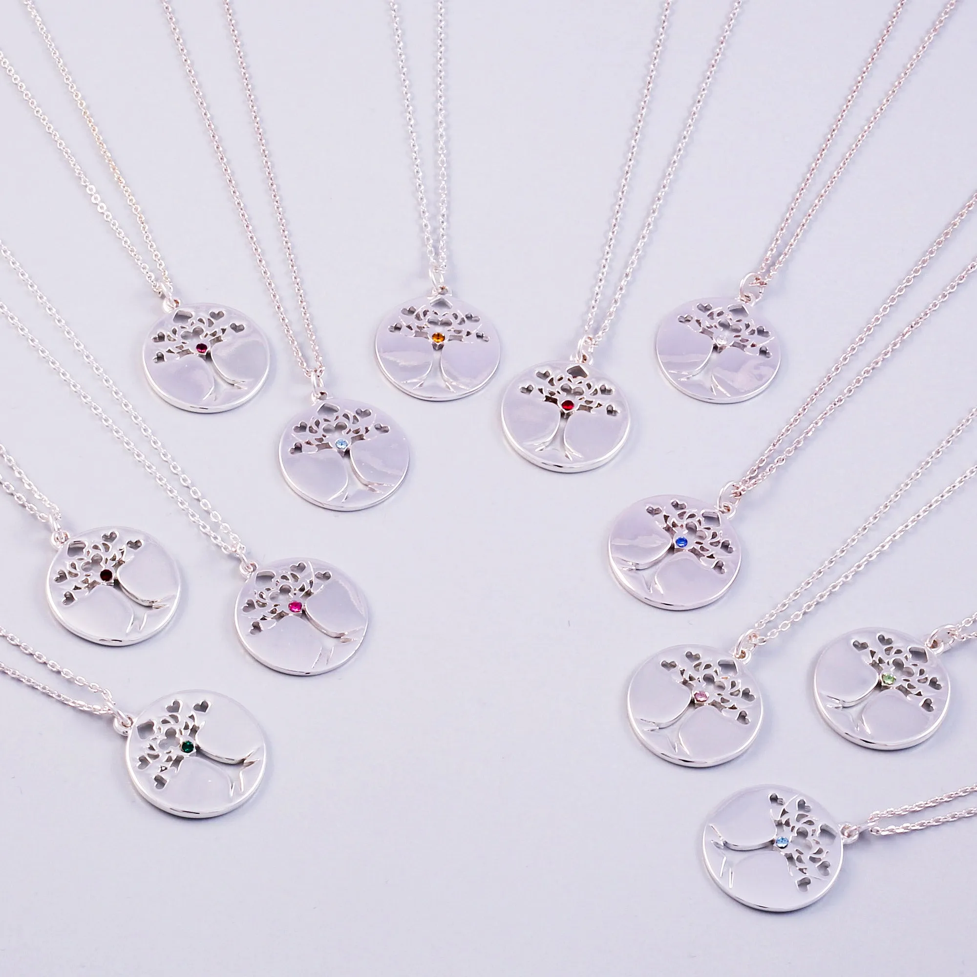 Tree of Life Aquamarine March Birthstone Necklace