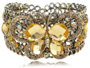 Vintage Topaz Flower Butterfly Bracelet
