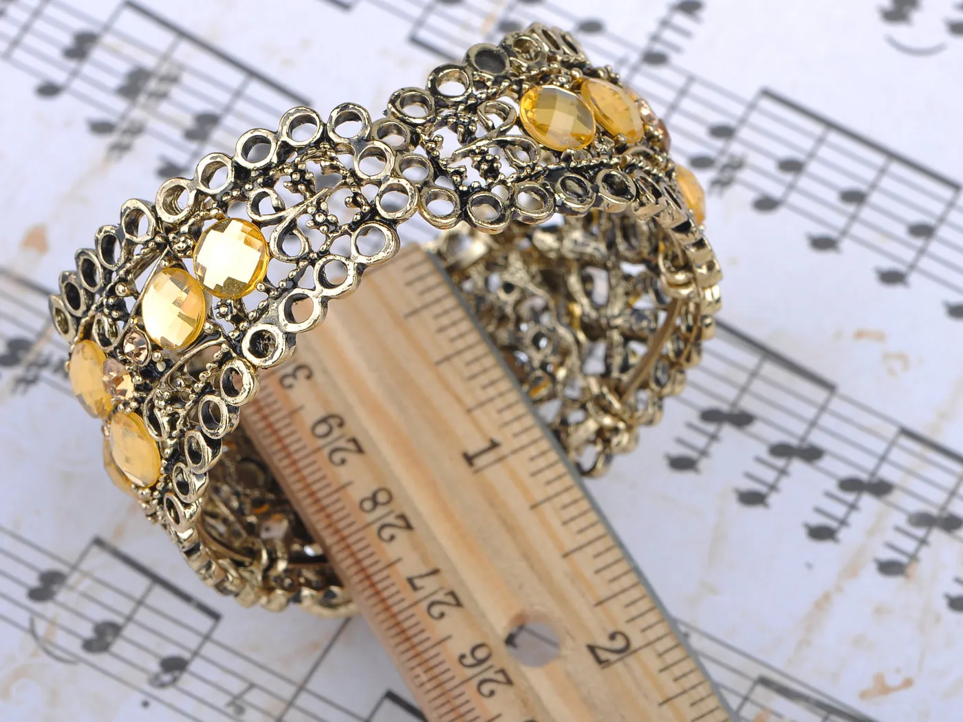 Vintage Topaz Flower Butterfly Bracelet