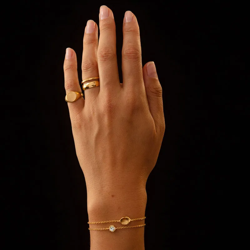 Winkie Bracelet, White Topaz, Gold