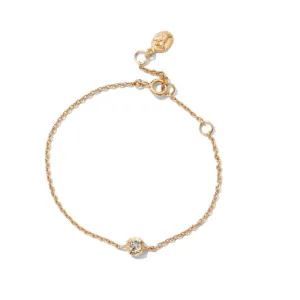Winkie Bracelet, White Topaz, Gold