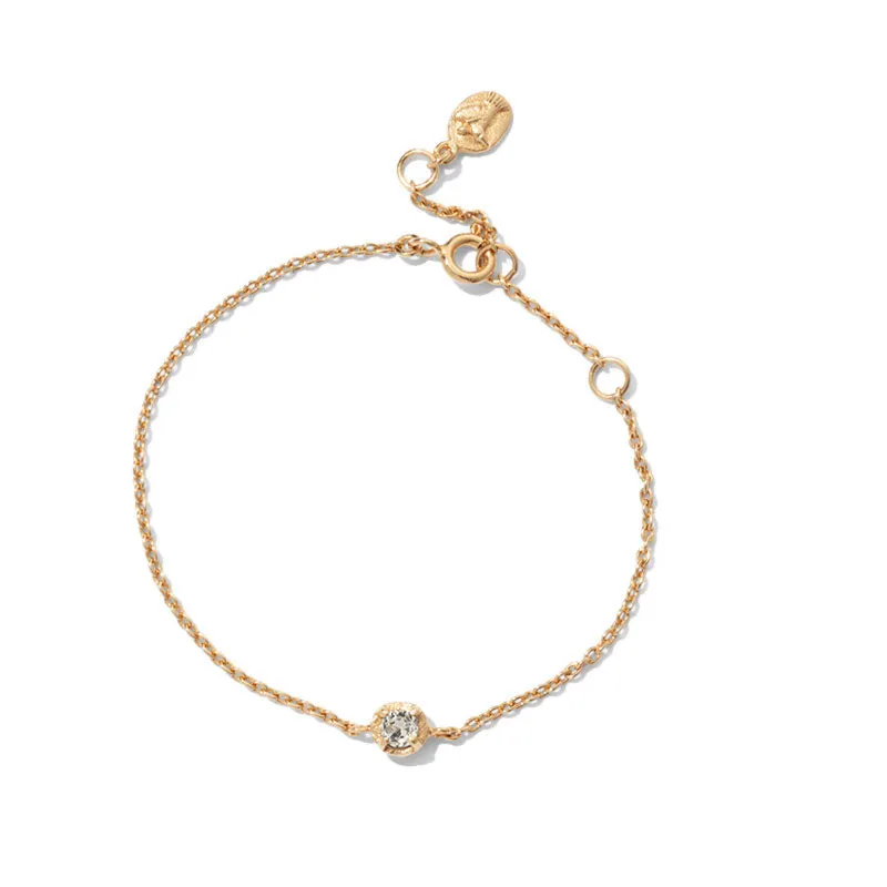 Winkie Bracelet, White Topaz, Gold