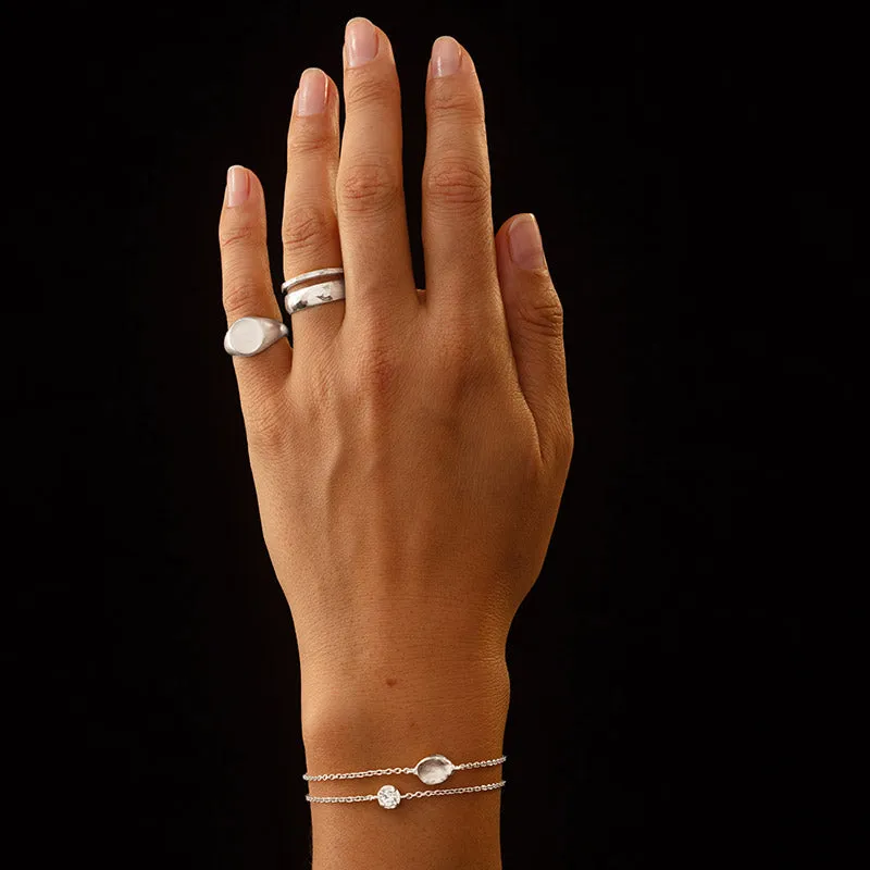 Winkie Bracelet, White Topaz, Silver